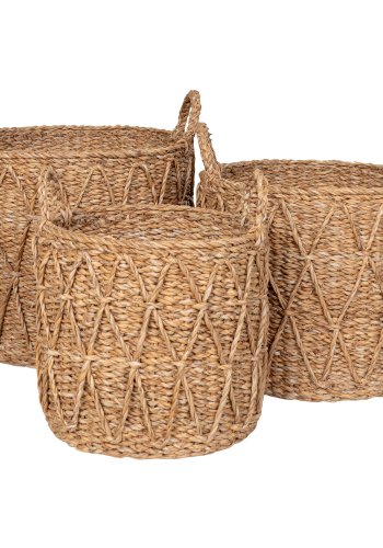 HOUSE NORDIC Kurv, sgrs, natur, st af 3