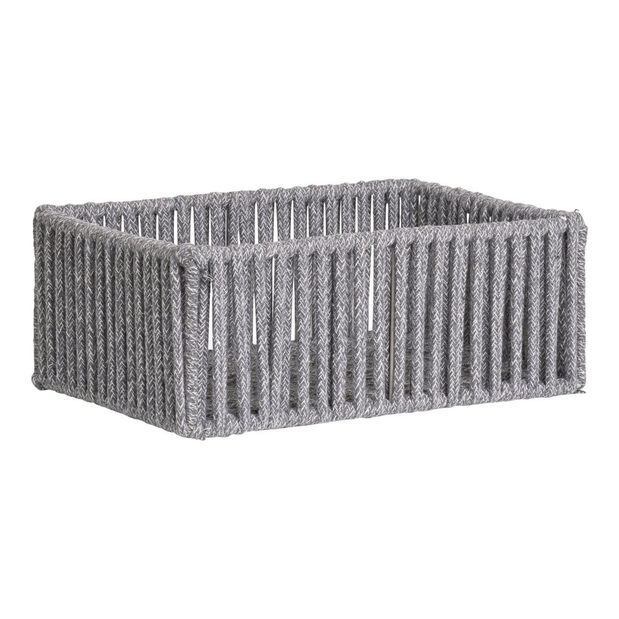 HOUSE NORDIC Arese kurv, rektangulr - gr bomuld og metal (st med 3)