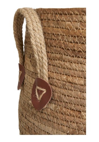 HOUSE NORDIC Aosta kurv, m. hank, rund  - natur bananflet (st med 2)