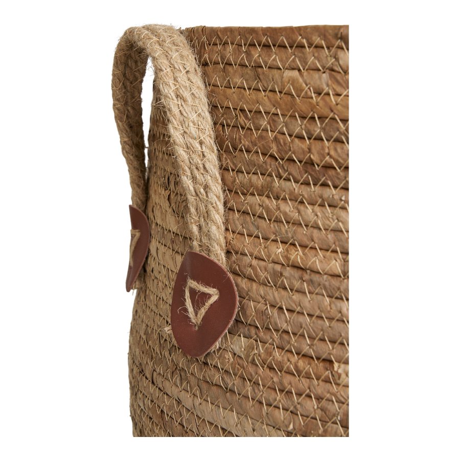 HOUSE NORDIC Aosta kurv, m. hank, rund  - natur bananflet (st med 2)