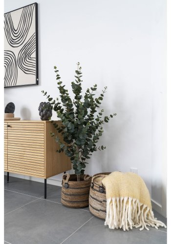 HOUSE NORDIC Erba kurv, m. hank, rund - natur bananflet (st med 2)