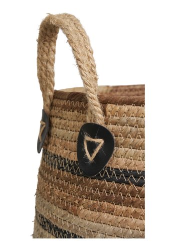 HOUSE NORDIC Erba kurv, m. hank, rund - natur bananflet (st med 2)