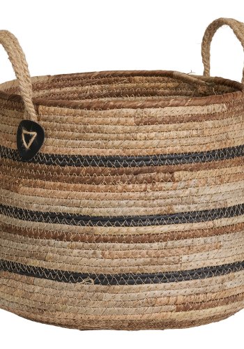 HOUSE NORDIC Erba kurv, m. hank, rund - natur bananflet (st med 2)