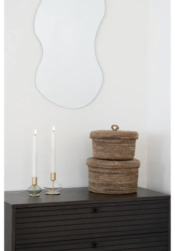 HOUSE NORDIC Desio kurv, m. lg, rund - natur bananflet (st med 2)