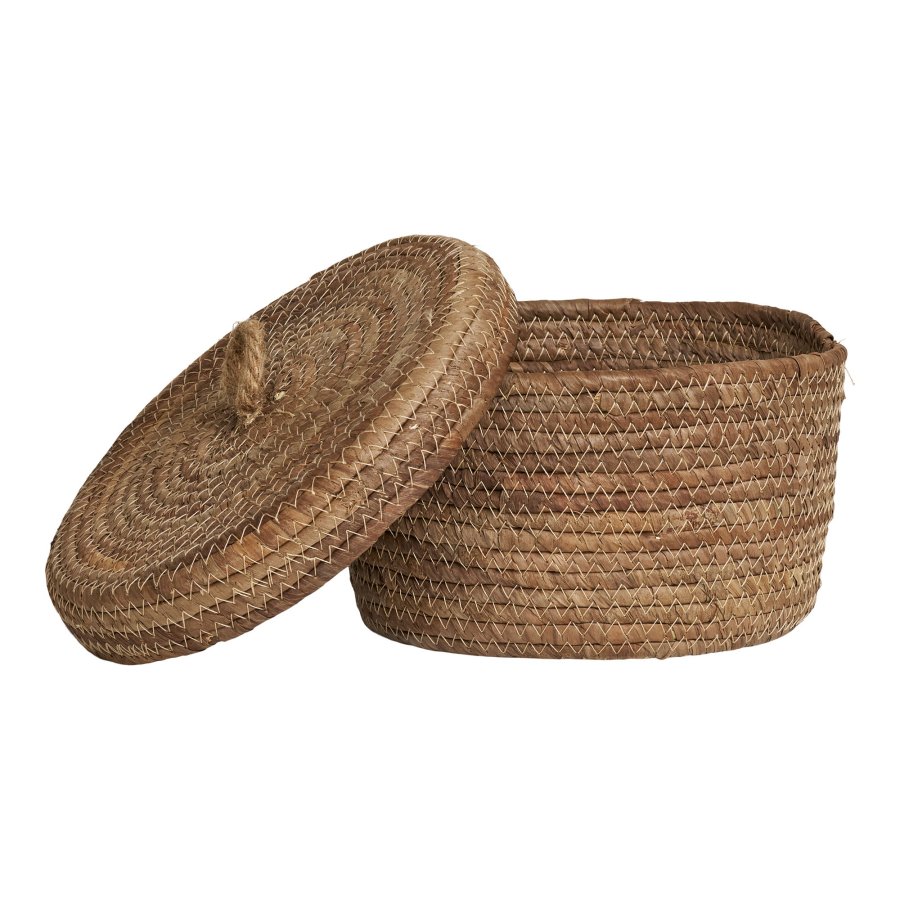 HOUSE NORDIC Desio kurv, m. lg, rund - natur bananflet (st med 2)