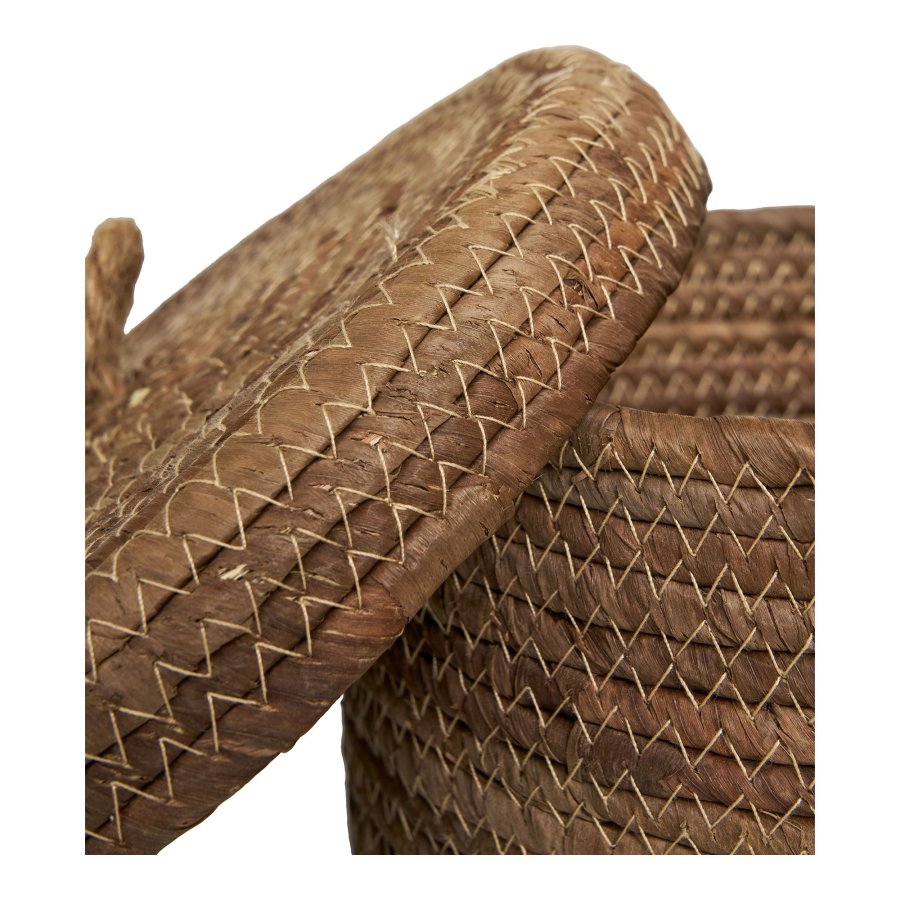 HOUSE NORDIC Desio kurv, m. lg, rund - natur bananflet (st med 2)