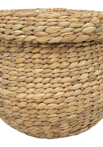 HOUSE NORDIC Arona kurv, m. lg, rund - natur vandhyacint (30x26,5)
