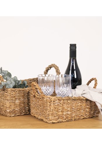 HOUSE NORDIC Morella kurv, m. hank, rektangulr - natur sgrs (st med 2)