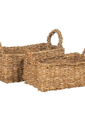 HOUSE NORDIC Morella kurv, m. hank, rektangulr - natur sgrs (st med 2)