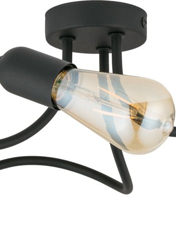 TK Wave loftlampe, m. plads til 3 prer - sort metal