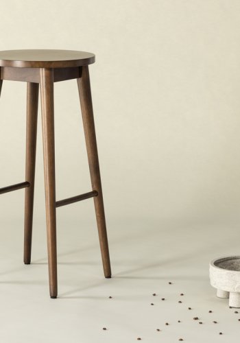 VIND COLLECTION Mollösand barstol, m. fodsttte - mocca gummitr