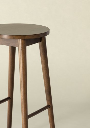 VIND COLLECTION Mollösand barstol, m. fodsttte - mocca gummitr