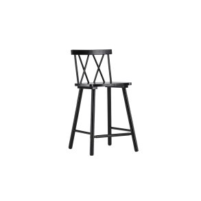 VIND KOLLEKTION Mollöström barstol, m. rygln og fodsttte - sort gummitr