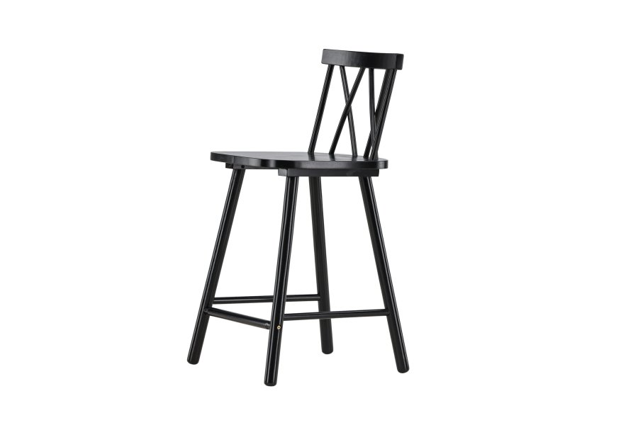 VIND KOLLEKTION Mollöström barstol, m. rygln og fodsttte - sort gummitr