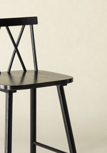 VIND KOLLEKTION Mollöström barstol, m. rygln og fodsttte - sort gummitr