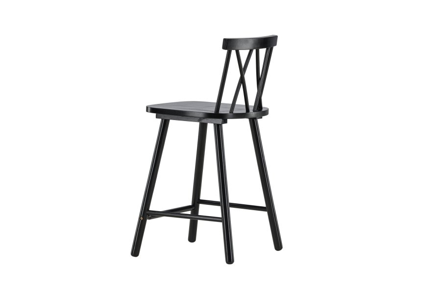 VIND KOLLEKTION Mollöström barstol, m. rygln og fodsttte - sort gummitr