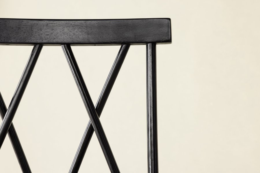 VIND KOLLEKTION Mollöström barstol, m. rygln og fodsttte - sort gummitr