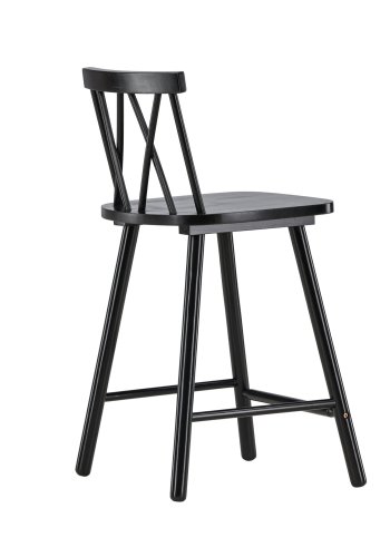 VIND KOLLEKTION Mollöström barstol, m. rygln og fodsttte - sort gummitr