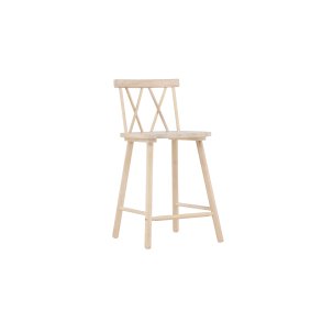 VIND KOLLEKTION Mollöström barstol, m. rygln og fodsttte - hvidvasket gummitr