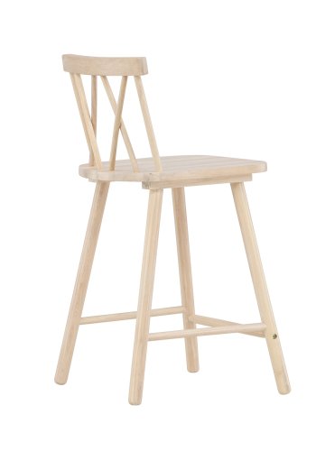 VIND KOLLEKTION Mollöström barstol, m. rygln og fodsttte - hvidvasket gummitr