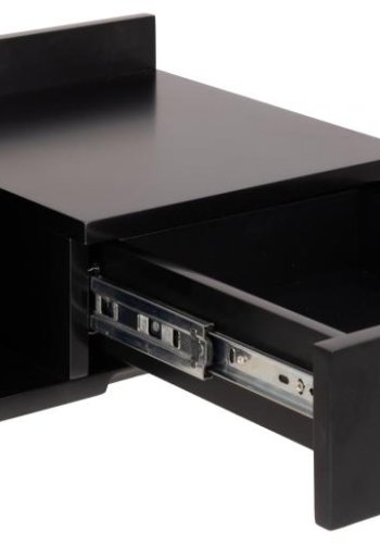 ACT NORDIC Ashlan vghngt natbord, m. 1 skuffe, vendbar - sort MDF (40x32)