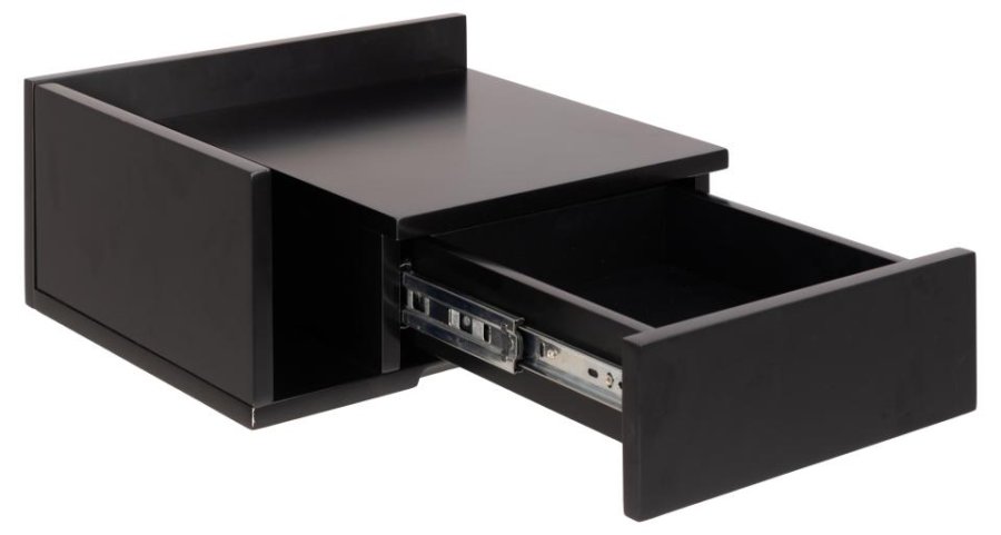 ACT NORDIC Ashlan vghngt natbord, m. 1 skuffe, vendbar - sort MDF (40x32)