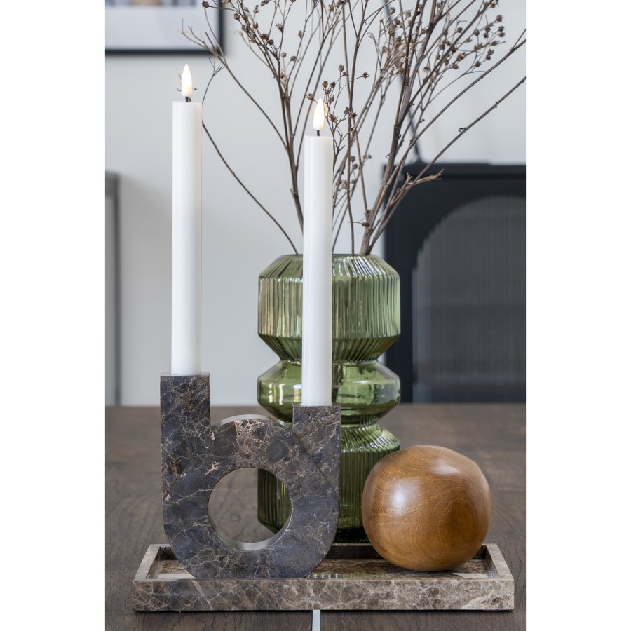 HOUSE NORDIC vase, rund - grn glas (H:24,5)