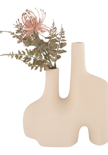 HOUSE NORDIC Vase - Vase i sand keramik med to bninger 8x23,5x27 cm
