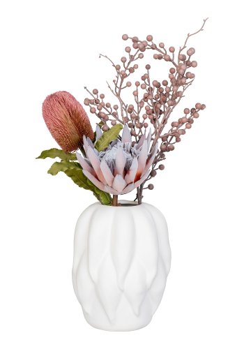 HOUSE NORDIC Vase, keramik, beige, 19,5x19,5x26 cm