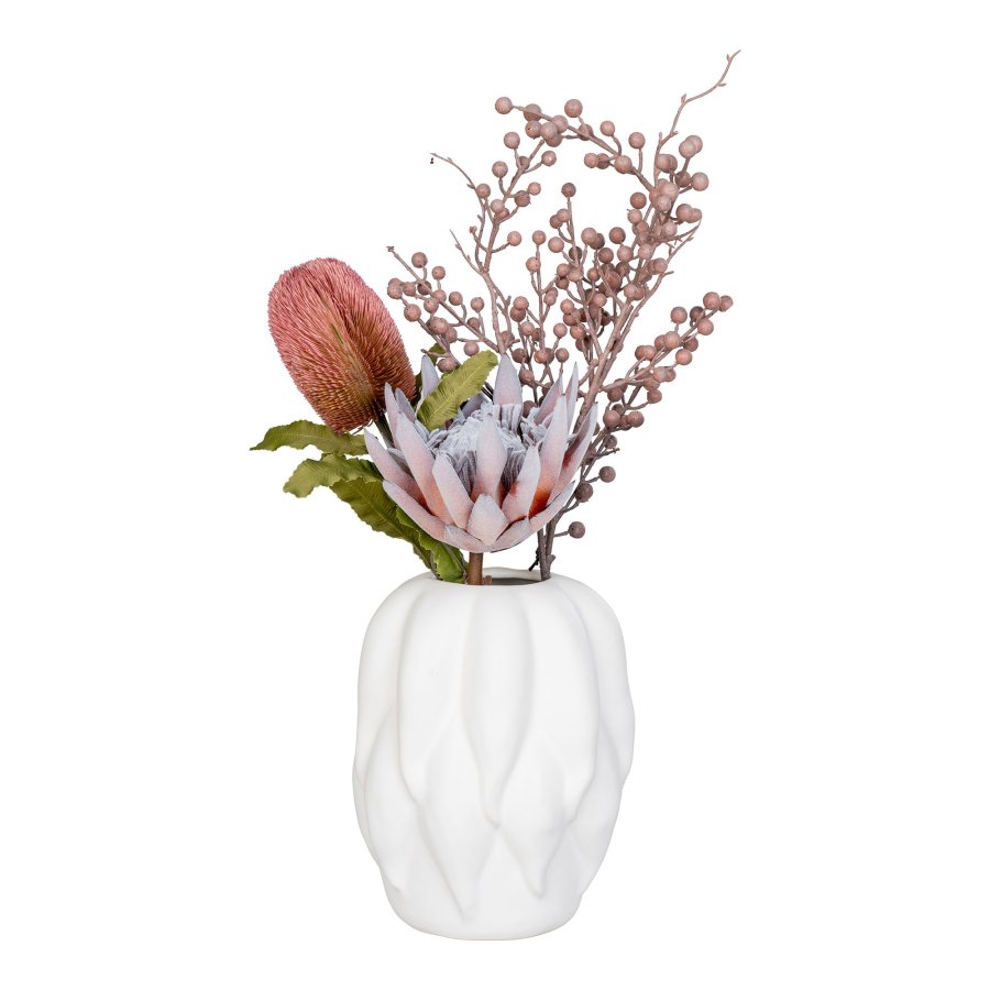 HOUSE NORDIC Vase, keramik, beige, 19,5x19,5x26 cm