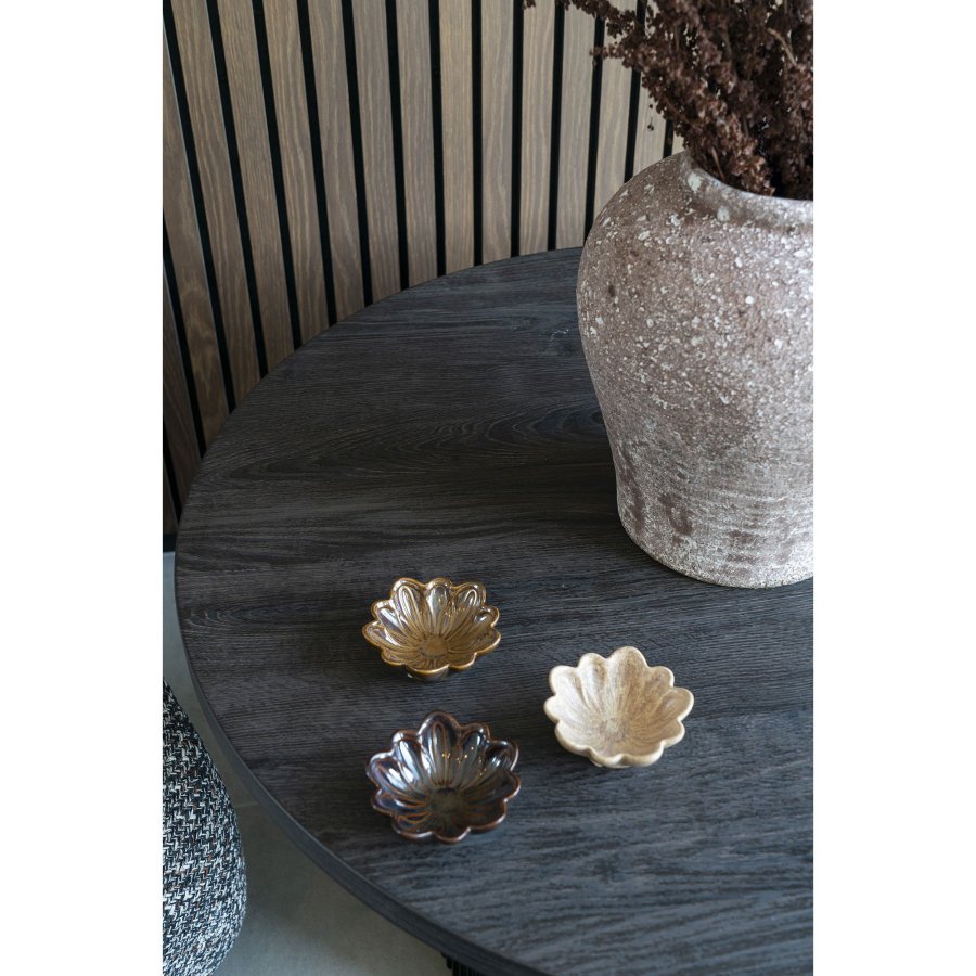 HOUSE NORDIC Skl, keramik, beige/brun/mrkebrun, 8,5x3,5 cm, st af 3