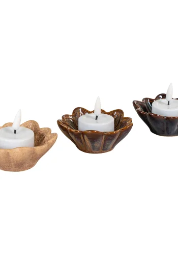 HOUSE NORDIC Skl, keramik, beige/brun/mrkebrun, 8,5x3,5 cm, st af 3