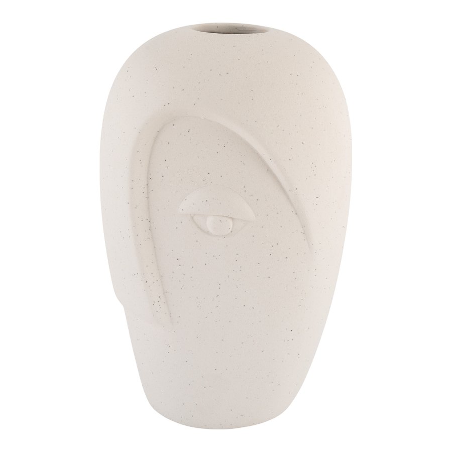 HOUSE NORDIC Keramik Vase - Vase i sand keramik med ansigt  12,5x13x19,5 cm