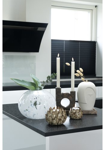 HOUSE NORDIC Keramik Vase - Vase i sand keramik med ansigt  12,5x13x19,5 cm