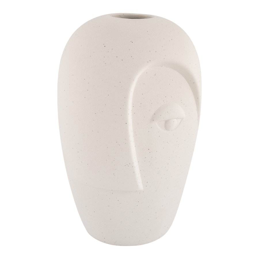 HOUSE NORDIC Keramik Vase - Vase i sand keramik med ansigt  12,5x13x19,5 cm