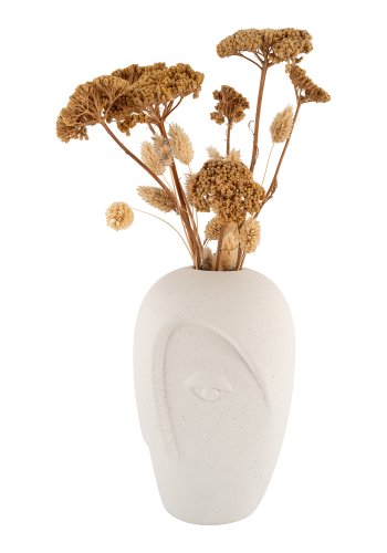 HOUSE NORDIC Keramik Vase - Vase i sand keramik med ansigt  12,5x13x19,5 cm