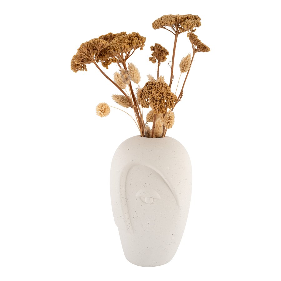 HOUSE NORDIC Keramik Vase - Vase i sand keramik med ansigt  12,5x13x19,5 cm