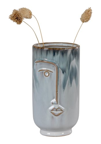 HOUSE NORDIC  Vase - Vase, keramik, bl, 9x17 cm