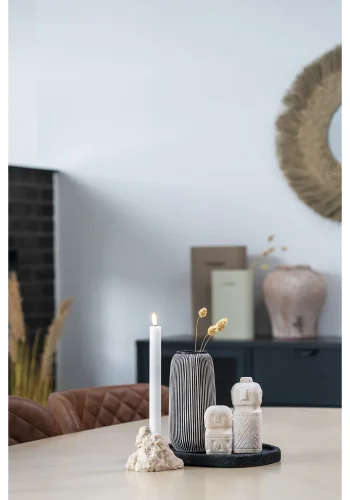 HOUSE NORDIC dekorations figur, kvadratisk - beige cement (6,5x6,5)