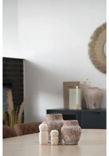 HOUSE NORDIC dekorations figur, kvadratisk - beige cement (6,5x6,5)