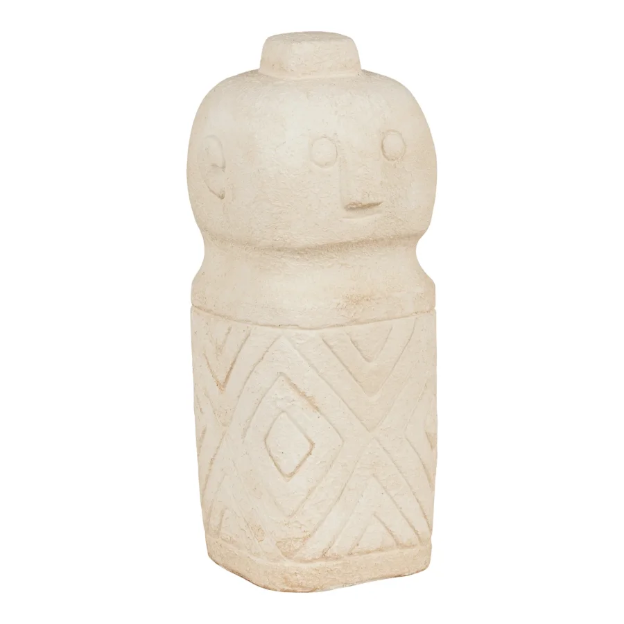 HOUSE NORDIC dekorations figur, kvadratisk - beige cement (6,5x6,5)