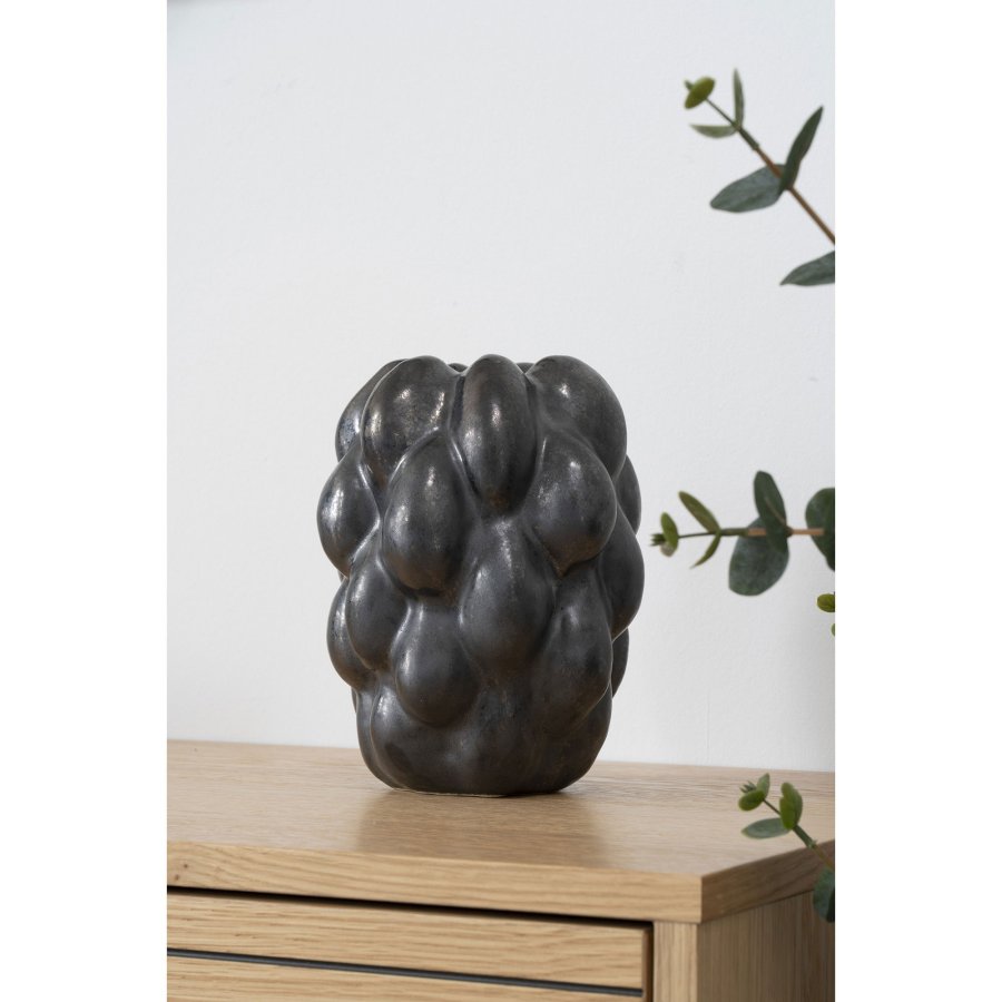 HOUSE NORDIC vase - sort keramik (14x15x19)