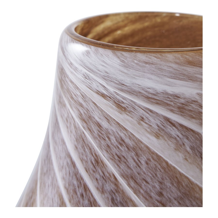 HOUSE NORDIC vase, rund - brun glas (16x23)