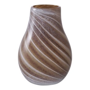 HOUSE NORDIC vase, rund - brun glas (16x23)