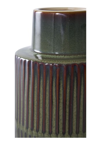 HOUSE NORDIC vase - grn/brun keramik (16x30)