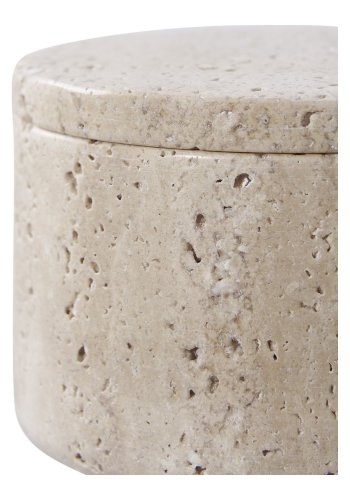 HOUSE NORDIC dekorations krukke, m. lg - natur travertin (10x6,5)