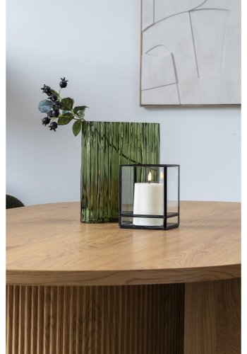 HOUSE NORDIC vase, organisk - smoked grn glas (21x12x26,5)