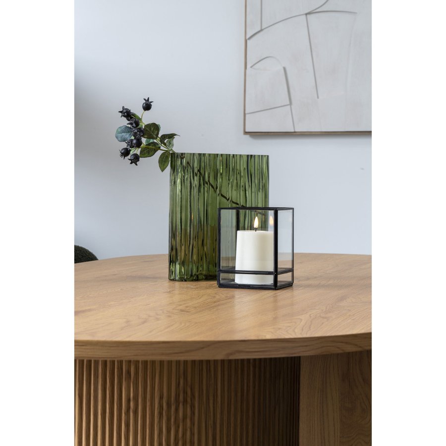 HOUSE NORDIC vase, organisk - smoked grn glas (21x12x26,5)