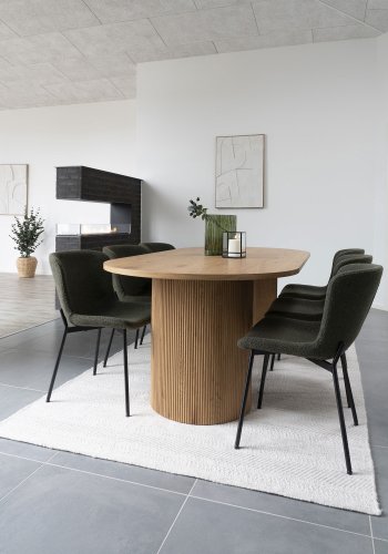 HOUSE NORDIC vase, organisk - smoked grn glas (21x12x26,5)