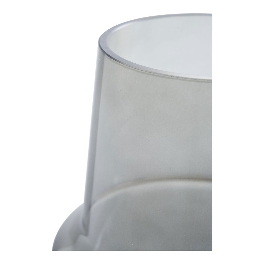 HOUSE NORDIC vase, rund - smoked gr glas (15x19)